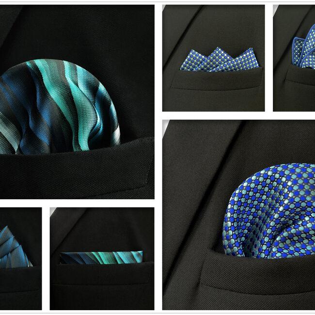 Shlax & Wing 5 Pieces Mens Pocket Square Brand New Gift Classic Acceossories Handkerchiefs Set 5-19