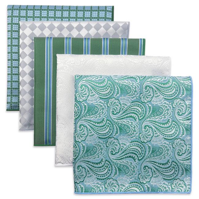 shlax & wing 5 Pieces Mens Pocket Square Brand New Gift Classic Acceossories Handkerchiefs Set 5-2