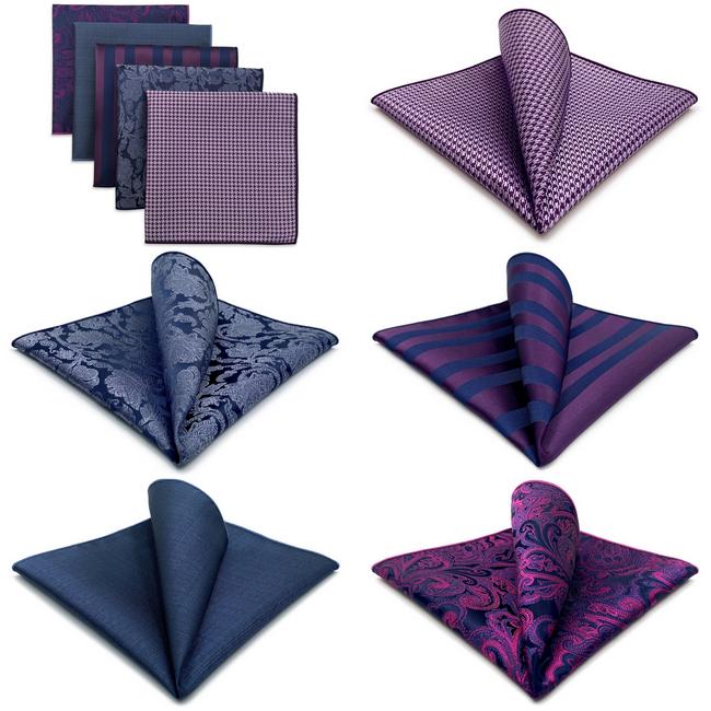 Shlax & Wing 5 Pieces Mens Pocket Square Brand New Gift Classic Acceossories Handkerchiefs Set 5-20