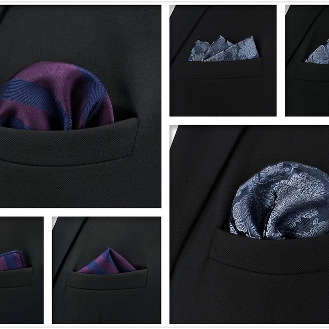 Shlax & Wing 5 Pieces Mens Pocket Square Brand New Gift Classic Acceossories Handkerchiefs Set 5-20