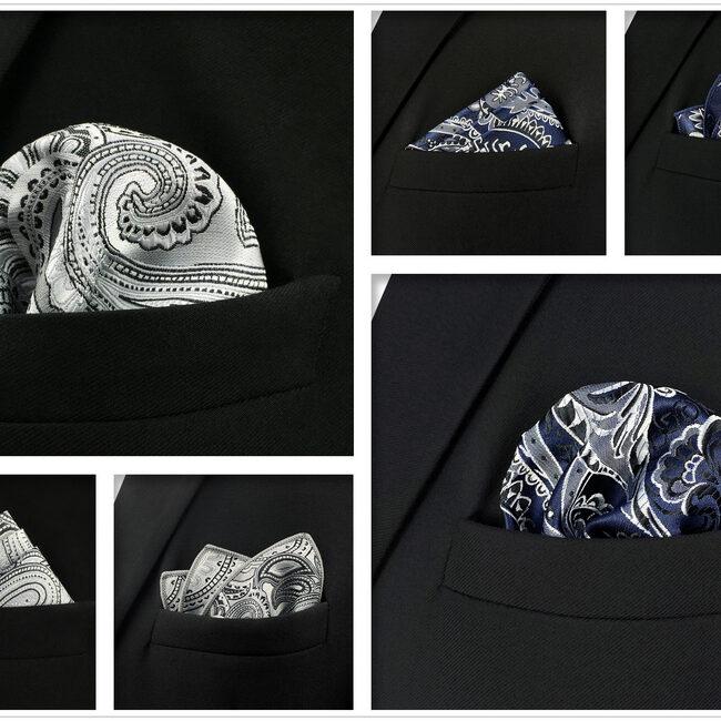 Shlax & Wing 5 Pieces Mens Pocket Square Brand New Gift Classic Acceossories Handkerchiefs Set 5-3