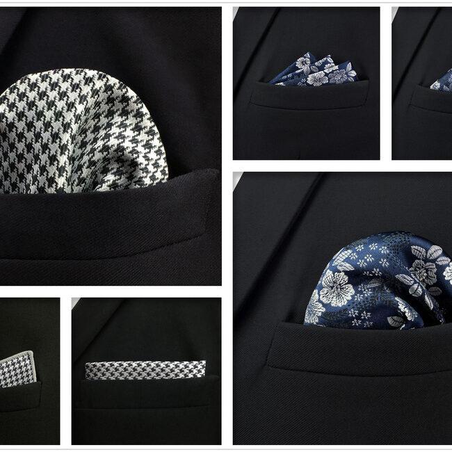 Shlax & Wing 5 Pieces Mens Pocket Square Brand New Gift Classic Acceossories Handkerchiefs Set 5-3