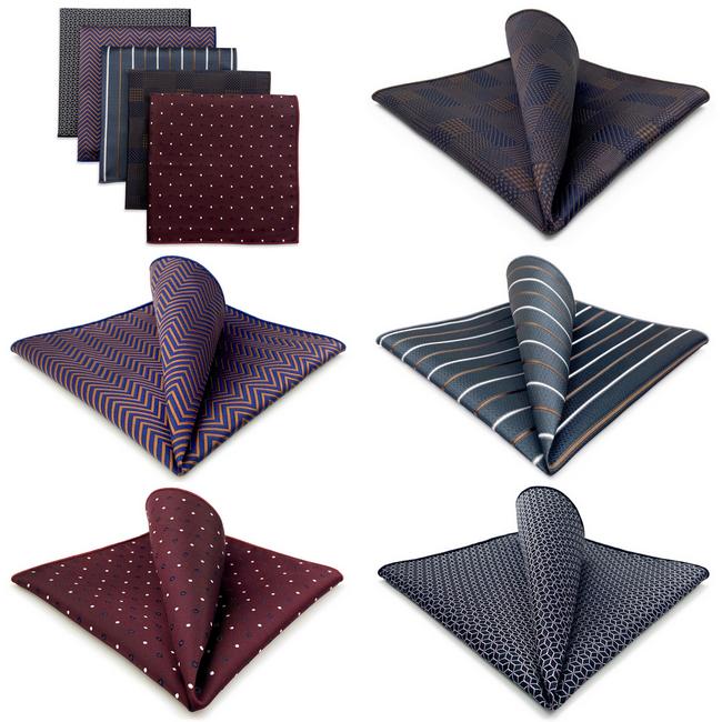 Shlax & Wing 5 Pieces Mens Pocket Square Brand New Gift Classic Acceossories Handkerchiefs Set 5-4