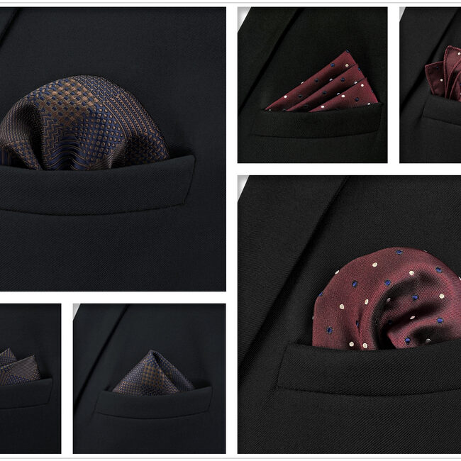 Shlax & Wing 5 Pieces Mens Pocket Square Brand New Gift Classic Acceossories Handkerchiefs Set 5-4