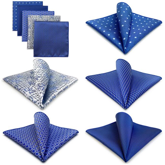 Shlax & Wing 5 Pieces Mens Pocket Square Brand New Gift Classic Acceossories Handkerchiefs Set 5-5