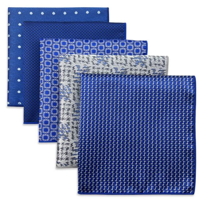 shlax & wing 5 Pieces Mens Pocket Square Brand New Gift Classic Acceossories Handkerchiefs Set 5-5