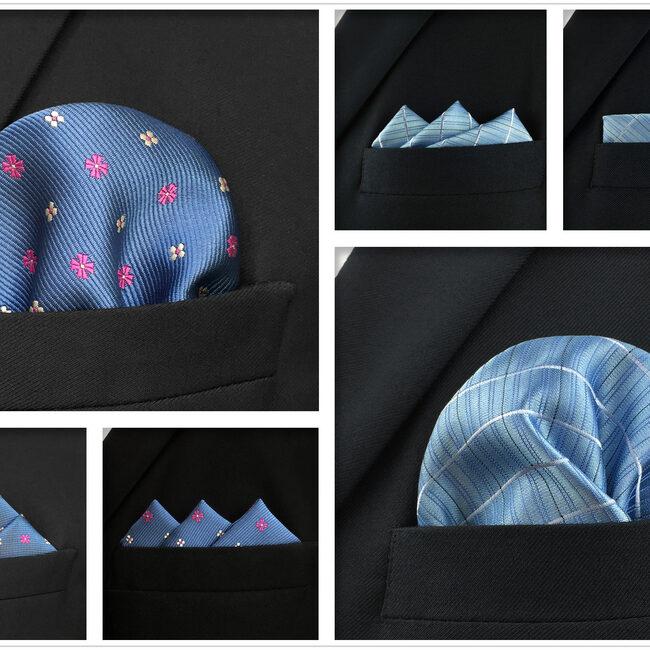 Shlax & Wing 5 Pieces Mens Pocket Square Brand New Gift Classic Acceossories Handkerchiefs Set 5-6