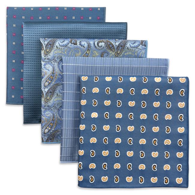 shlax & wing 5 Pieces Mens Pocket Square Brand New Gift Classic Acceossories Handkerchiefs Set 5-6
