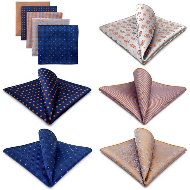 Shlax & Wing 5 Pieces Mens Pocket Square Brand New Gift Classic Acceossories Handkerchiefs Set 5-7
