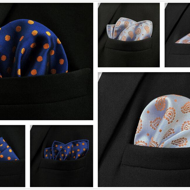 Shlax & Wing 5 Pieces Mens Pocket Square Brand New Gift Classic Acceossories Handkerchiefs Set 5-7