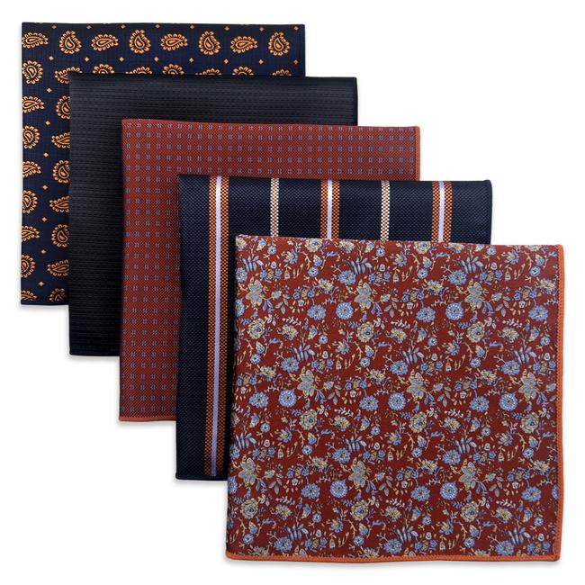 shlax & wing 5 Pieces Mens Pocket Square Brand New Gift Classic Acceossories Handkerchiefs Set 5-1