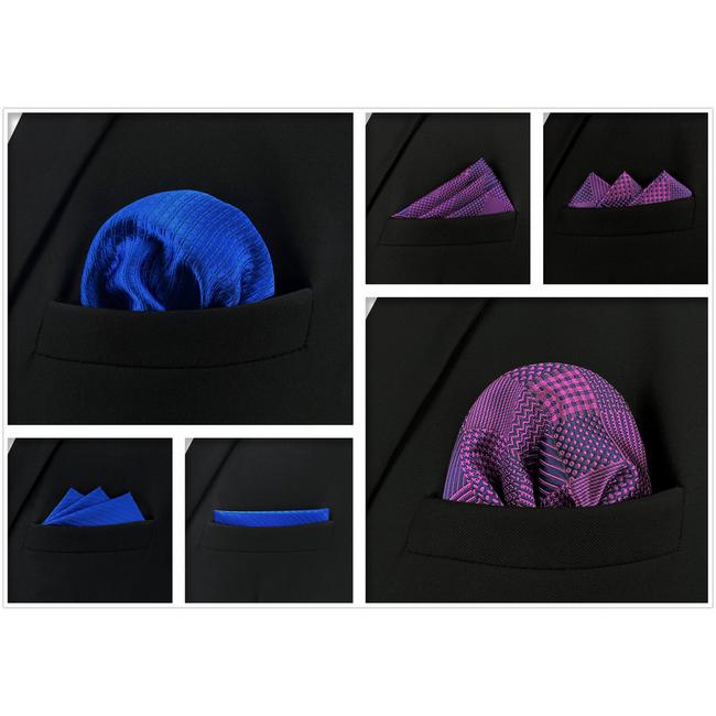 Shlax & Wing 5 Pieces Mens Pocket Square Fashion Gift Classic Assorted Handkerchiefs Set 1-76