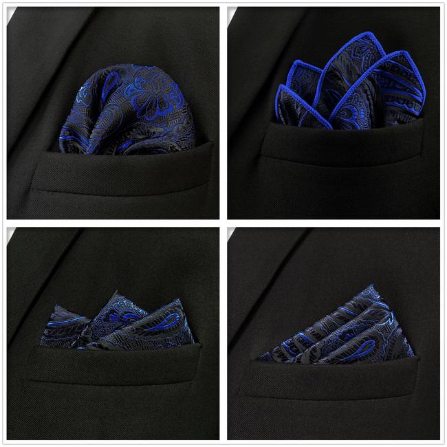 Shlax & Wing 5 Pieces Mens Pocket Square Fashion Gift Classic Assorted Handkerchiefs Set 2-101