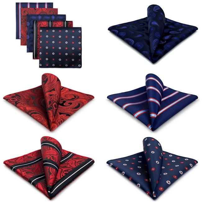 Shlax & Wing 5 Pieces Mens Pocket Square Fashion Gift Classic Assorted Handkerchiefs Set 2-94
