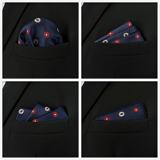 Shlax & Wing 5 Pieces Mens Pocket Square Fashion Gift Classic Assorted Handkerchiefs Set 2-94