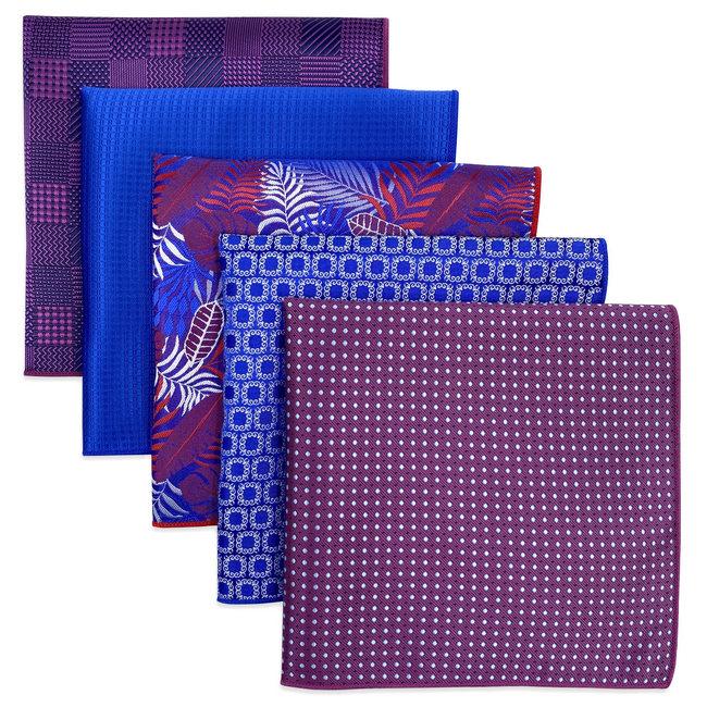 shlax & wing 5 Pieces Mens Pocket Square Fashion Gift Classic Assorted Handkerchiefs Set 1-76