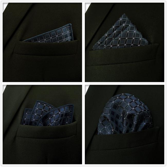 Shlax & Wing 5 Pieces Mens Pocket Square Lot Assorted Classic Handkerchiefs 1-75