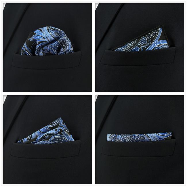 Shlax & Wing 5 Pieces Mens Pocket Square Pack Assorted Classic Handkerchiefs 2-76