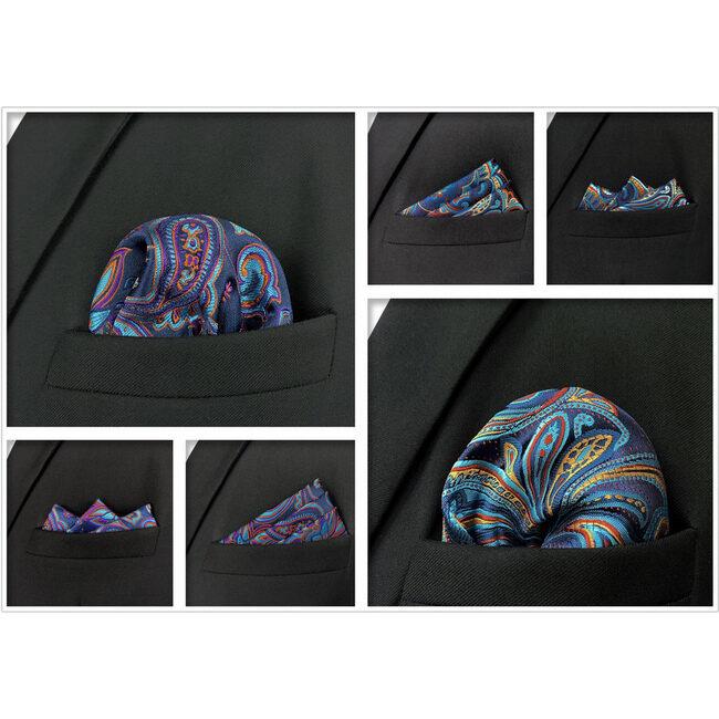 Shlax & Wing 5 Pieces Mens Pocket Square Pack Assorted Classic Handkerchiefs 2-76
