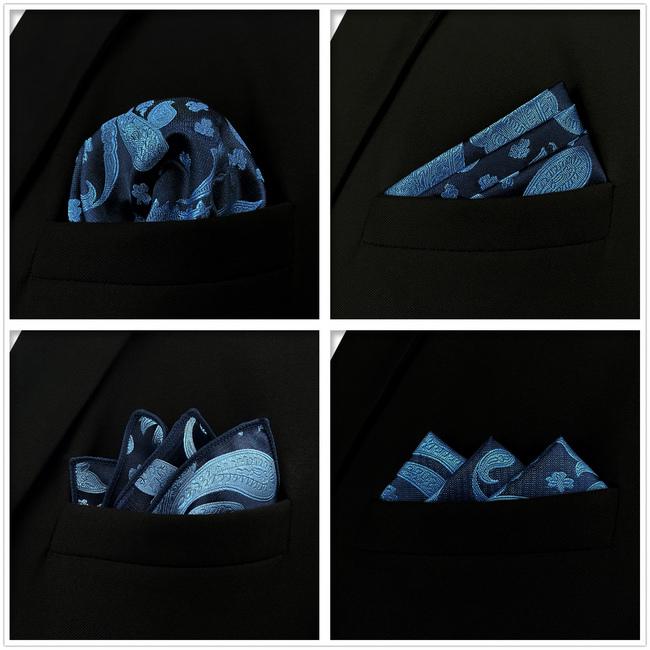 Shlax & Wing 5 Pieces Mens Pocket Square Pack Assorted Fashion Handkerchiefs Set 58