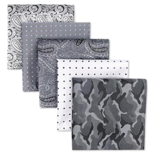 shlax & wing 5 Pieces Mens Pocket Square Pack Assorted Fashion Handkerchiefs 2-15