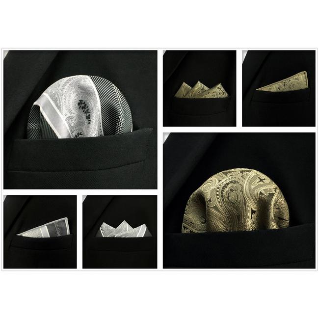 Shlax & Wing 5 Pieces Mens Pocket Square Set Assorted Fashion Handkerchiefs 1-48