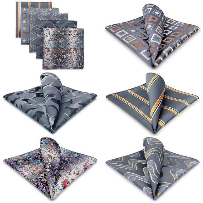 Shlax & Wing 5 Pieces Mens Pocket Square Set Brand New Gift Classic Acceossories Handkerchiefs 5-21