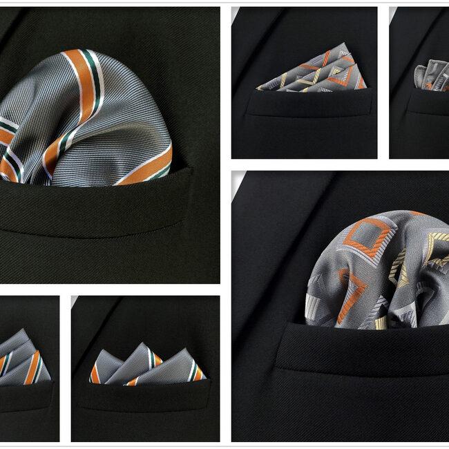 Shlax & Wing 5 Pieces Mens Pocket Square Set Brand New Gift Classic Acceossories Handkerchiefs 5-21