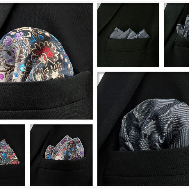 Shlax & Wing 5 Pieces Mens Pocket Square Set Brand New Gift Classic Acceossories Handkerchiefs 5-21