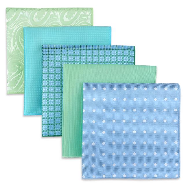shlax & wing 5 Pieces Mens Pocket Square Set Brand New Gift Classic Acceossories Handkerchiefs 5-22