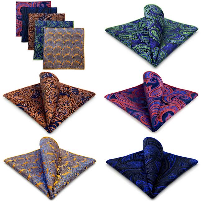 Shlax & Wing 5 Pieces Mens Pocket Square Set Brand New Gift Classic Acceossories Handkerchiefs 5-23
