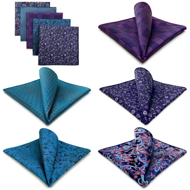 Shlax & Wing 5 Pieces Mens Pocket Square Set Brand New Gift Classic Acceossories Handkerchiefs 5-24