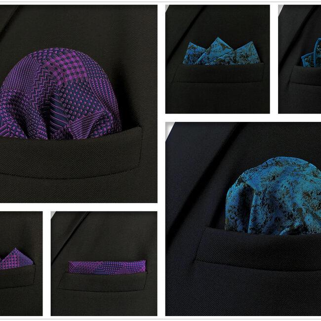 Shlax & Wing 5 Pieces Mens Pocket Square Set Brand New Gift Classic Acceossories Handkerchiefs 5-24