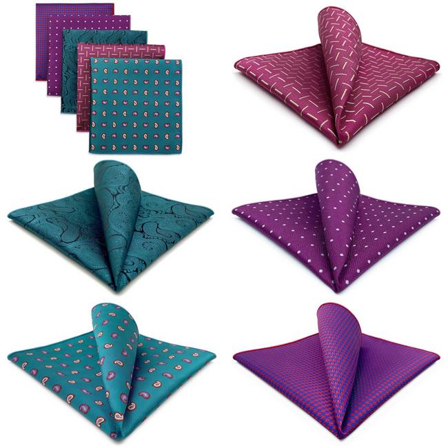 Shlax & Wing 5 Pieces Mens Pocket Square Set Brand New Gift Classic Acceossories Handkerchiefs Set 5-8