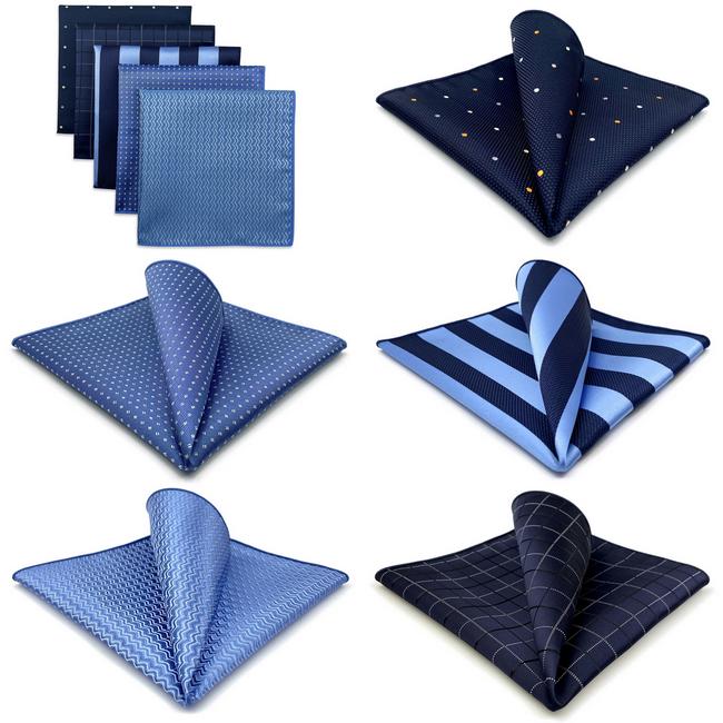 Shlax & Wing 5 Pieces Mens Pocket Square Set Brand New Gift Classic Acceossories Handkerchiefs Set 5-9