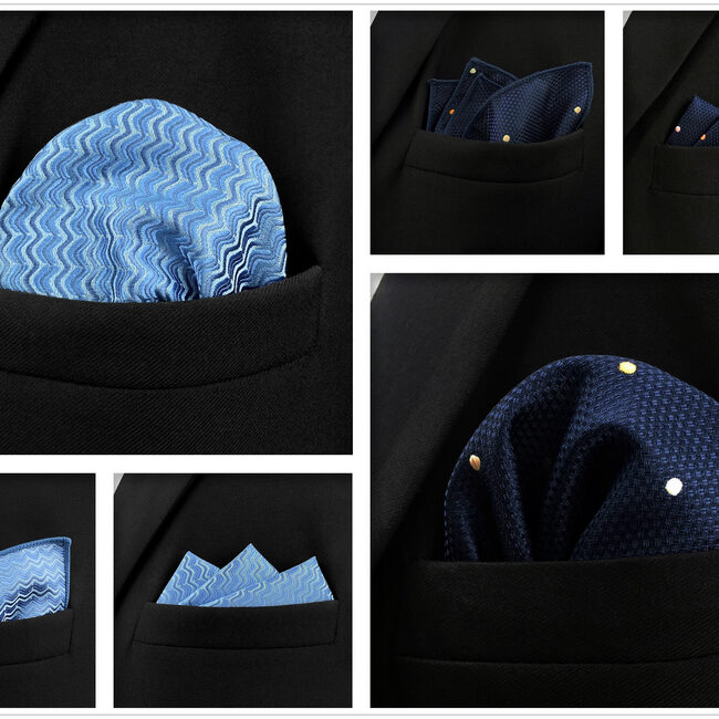 Shlax & Wing 5 Pieces Mens Pocket Square Set Brand New Gift Classic Acceossories Handkerchiefs Set 5-9
