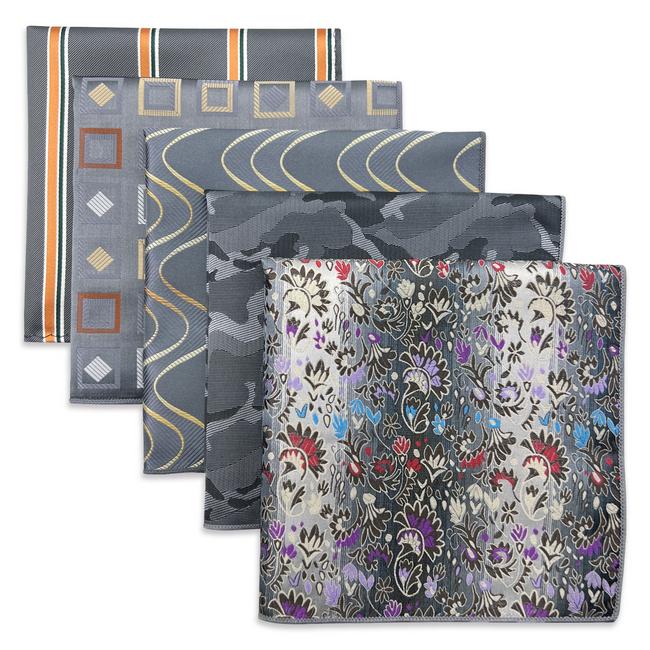 shlax & wing 5 Pieces Mens Pocket Square Set Brand New Gift Classic Acceossories Handkerchiefs 5-21