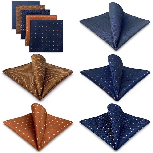 Shlax & Wing 5 Pieces Polka Dots Mens Pocket Square Set Brand New Gift Classic Acceossories 5-16