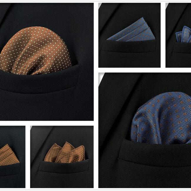 Shlax & Wing 5 Pieces Polka Dots Mens Pocket Square Set Brand New Gift Classic Acceossories 5-16