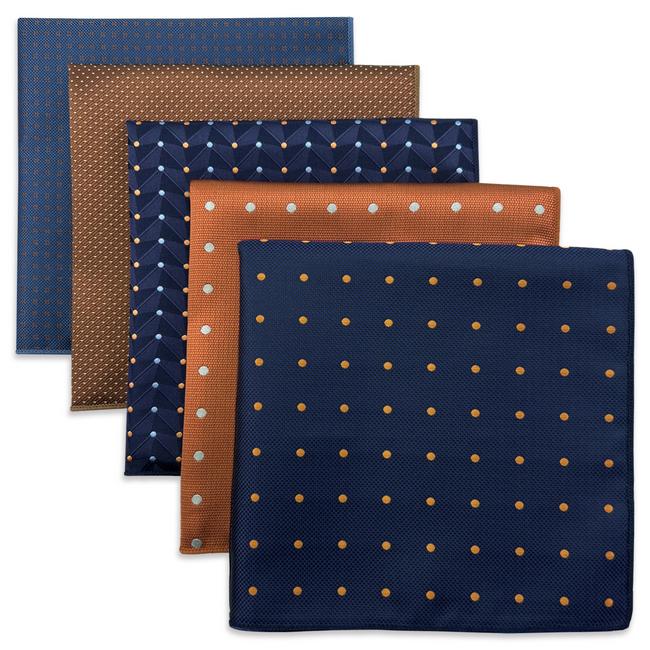 shlax & wing 5 Pieces Polka Dots Mens Pocket Square Set Brand New Gift Classic Acceossories 5-16