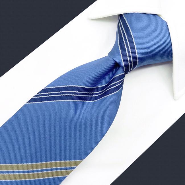 Shlax & Wing A39 Steel Blue Striped Men Neckties Fashion Business Pocket Square Set Classic Wedding