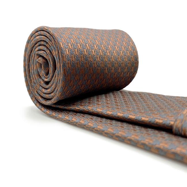 Shlax & Wing A44 Mens Neckties Brown Gray Houndstooth Fashion Classic Hankies Set Party Gift