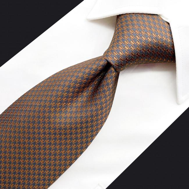 Shlax & Wing A44 Mens Neckties Brown Gray Houndstooth Fashion Classic Hankies Set Party Gift