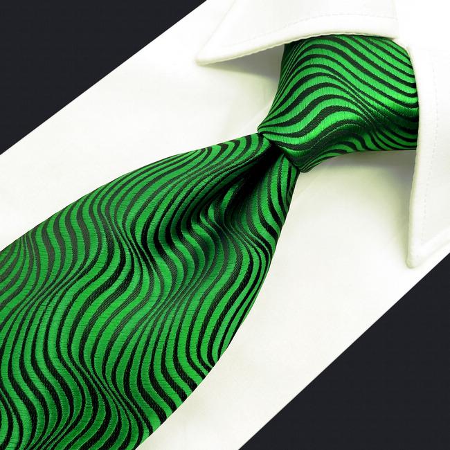 Shlax & Wing A45 Emerald Green Ripple Classic Wedding Party Gift Extra Long Size Ties Business Fashion