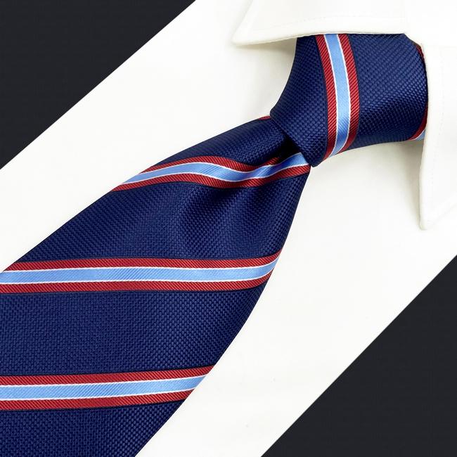 Shlax & Wing A49 Blue Striped Mens Neckties Pocket Square Set Fashion Gift Business Extra Long Size Ties