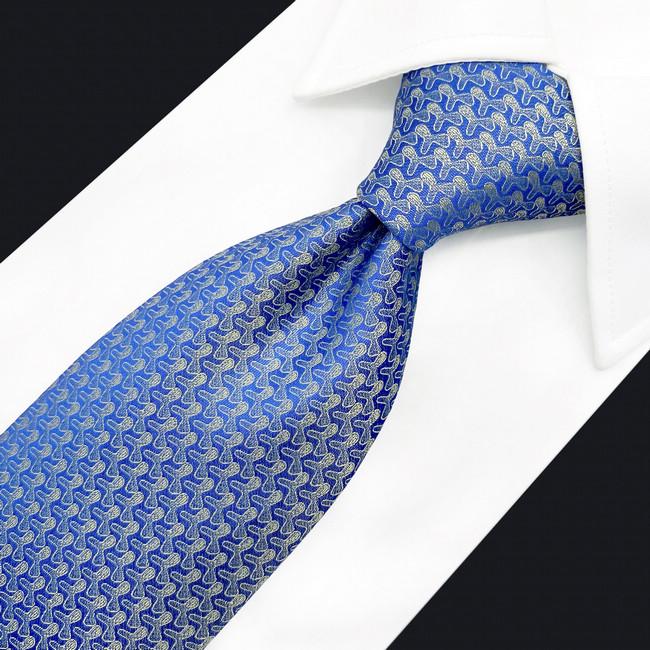 Shlax & Wing A51 Blue Gold Pattern Mens Neckties Hanky Set Fashion Business Brand New