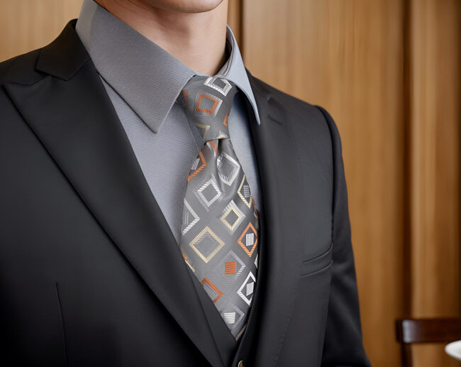 Shlax & Wing A53 Grey Checkes Mens Neckties Hanky Set Classic Fashion Business Skinny Ties