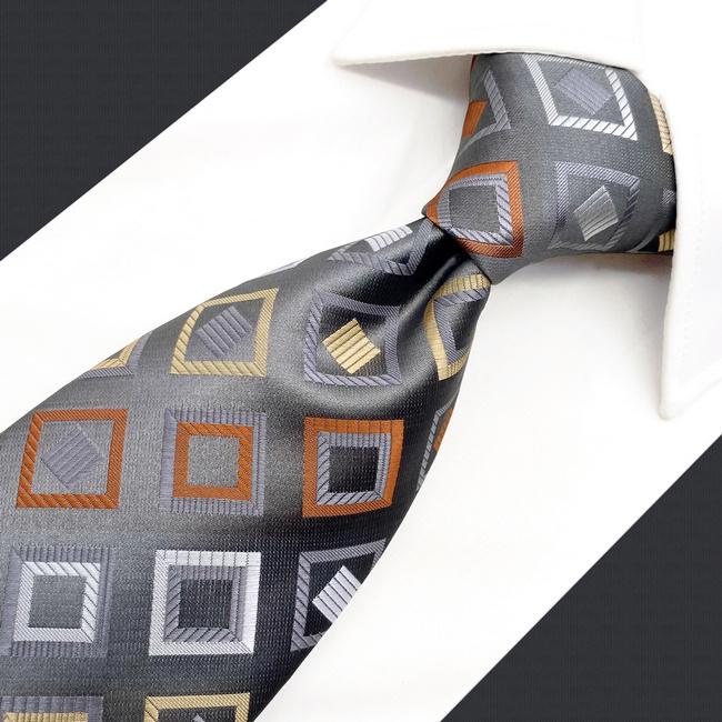 Shlax & Wing A53 Grey Checkes Mens Neckties Hanky Set Classic Fashion Business Skinny Ties