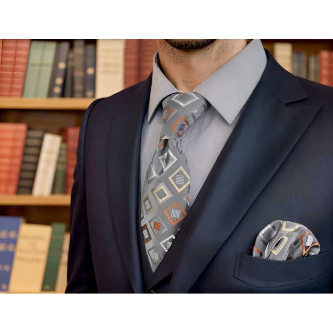 shlax & wing A53 Grey Checkes Mens Neckties Hanky Set Classic Fashion Business Skinny Ties