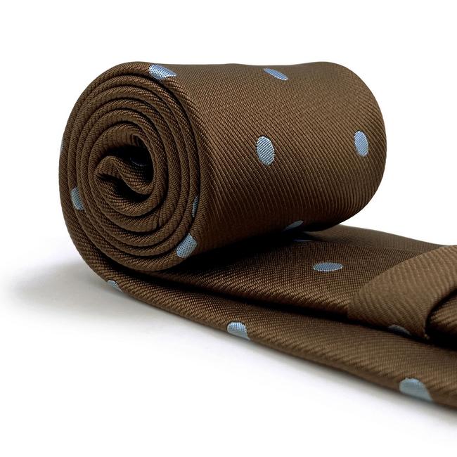 Shlax & Wing A54 Brown Dots Mens Neckties Hanky Set Fashion Classic Wedding Extra Long Size Business Ties